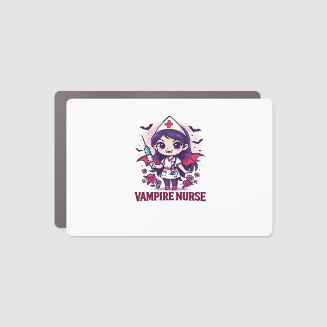 Vampire Nurse Shirt � Funny Halloween Medical Work Car Magnet (Front)