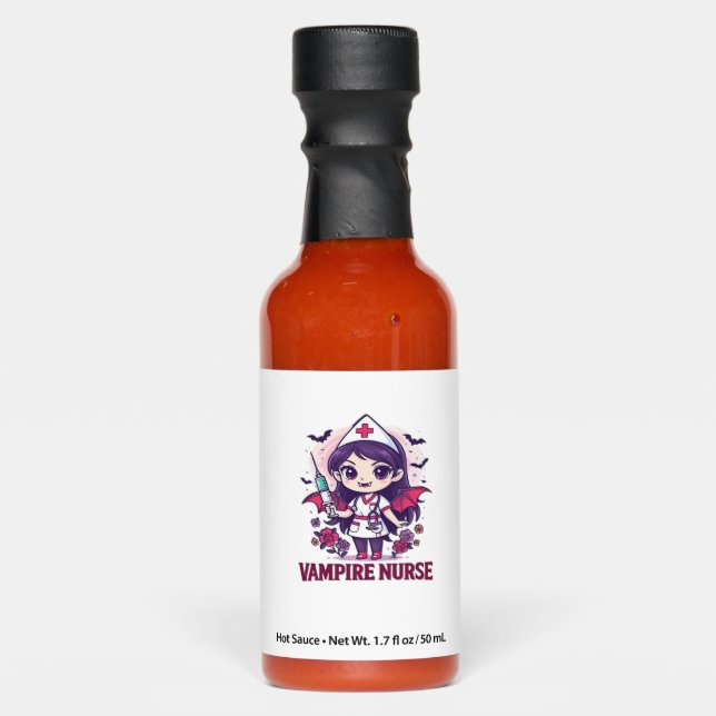 Vampire Nurse Shirt � Funny Halloween Medical Work Hot Sauces (Front)