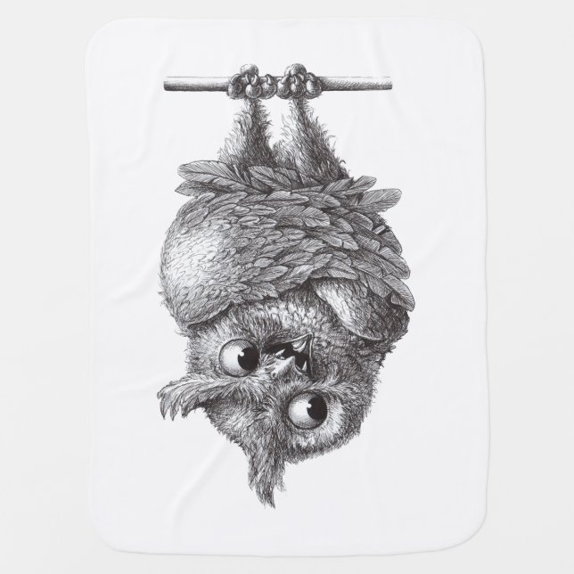 Vampire Owl Cool and Scary Baby Blanket (Front)