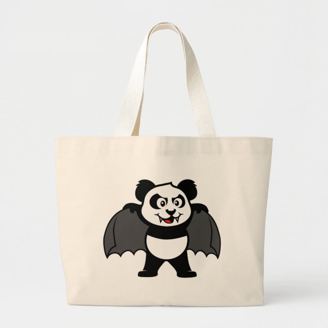 Vampire Panda Large Tote Bag (Front)