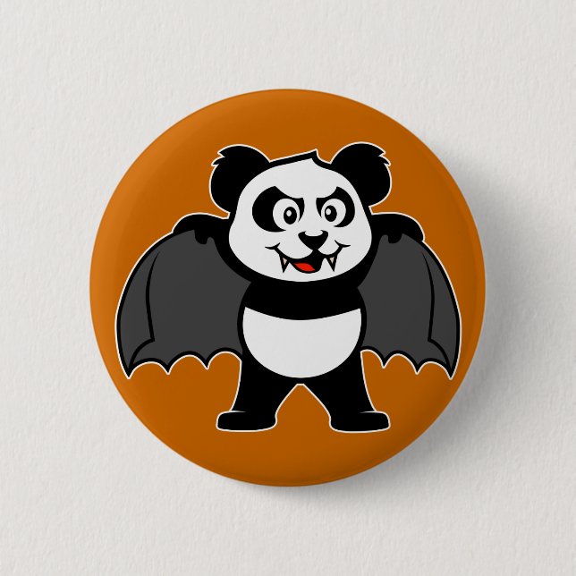 Vampire Panda Pinback Button (Front)