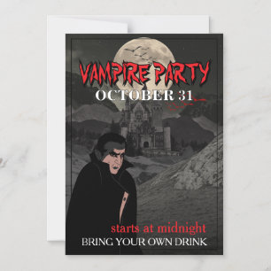 Vampire Party Invitation Personalized Text