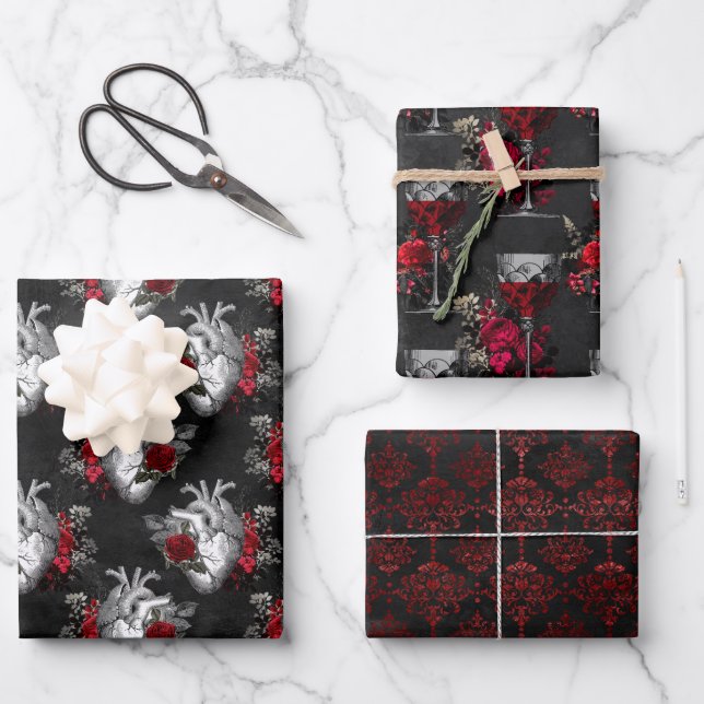 Vampire Pattern Wrapping Paper Sheets (Front)