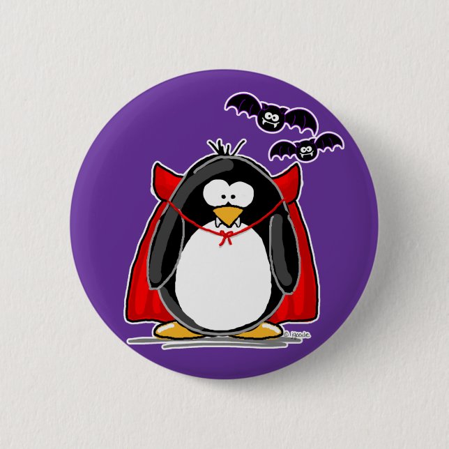 Vampire Penguin Pinback Button (Front)