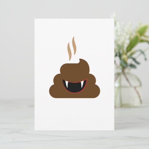 Vampire Poop Emoji Funny Halloween Card | Zazzle