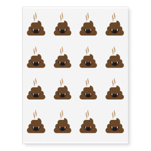 Vampire Poop Emoji Funny Halloween Temporary Tattoos