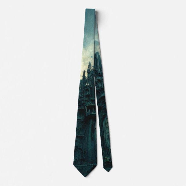 Vampire Portal Zone Castle CG painting Neck Tie (Front)