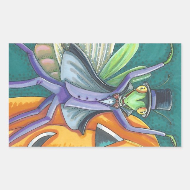 VAMPIRE PRAYING MANTIS BUG STICKER SHEET Rectangle (Front)