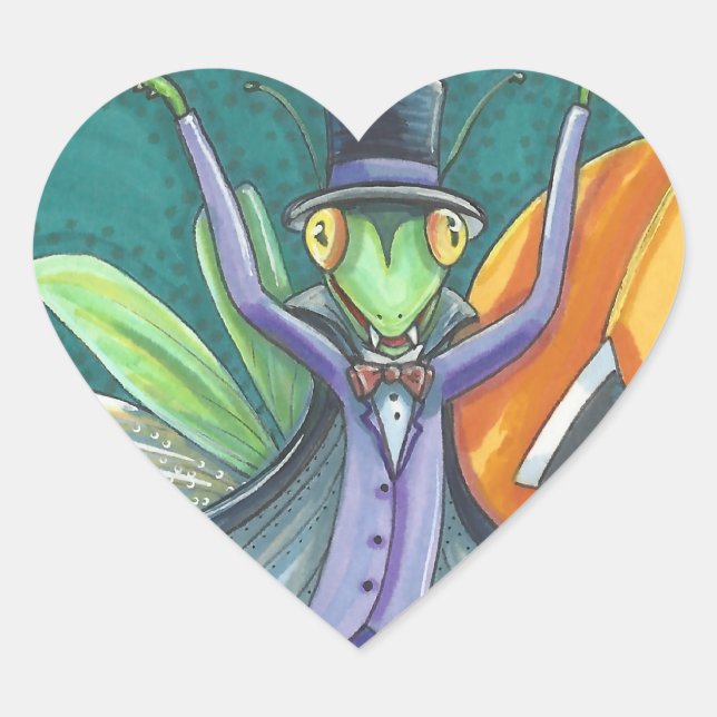 VAMPIRE PRAYING MANTIS, BUG STICKERS SHEET Heart (Front)