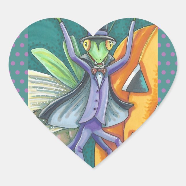 VAMPIRE PRAYING MANTIS, BUG STICKERS SHEET Heart (Front)