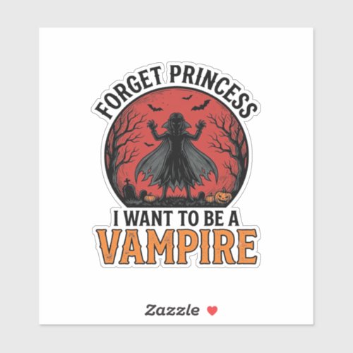 Vampire Princess Shirt Spooky Retro Halloween Desi Sticker