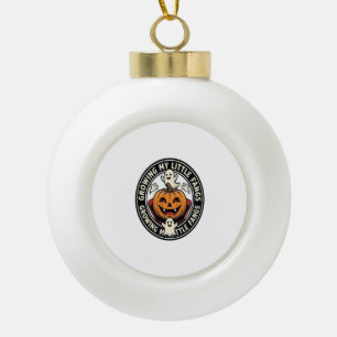 Vampire Pumpkin Badge Growing My Little Fangs_1 Ceramic Ball Christmas Ornament