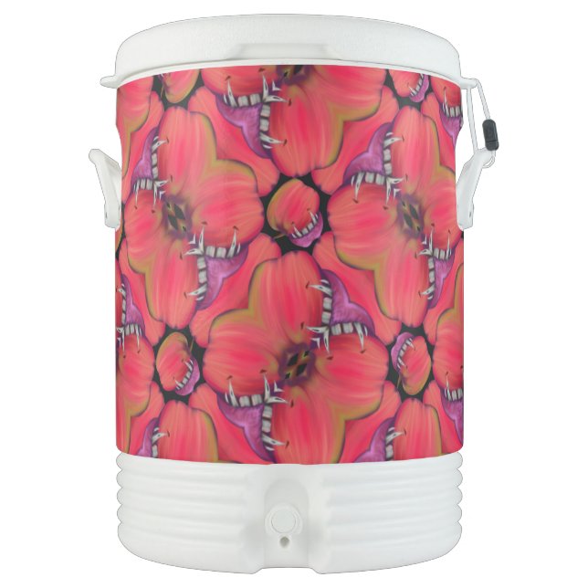 Vampire Queen Biting An Apple Repeat Pattern  Beverage Cooler (Front)