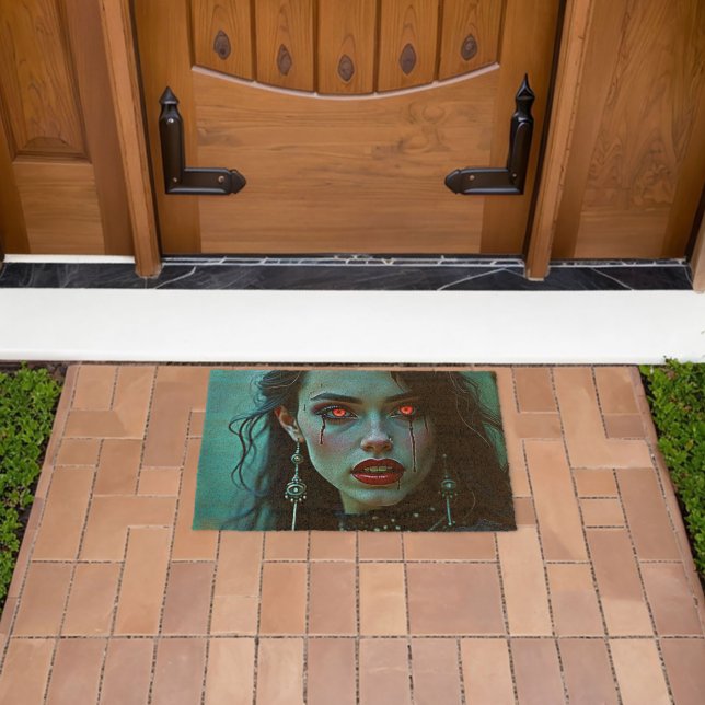 Vampire Queen: Dark Allure Art Fiber Doormat (Insitu (Outdoor))