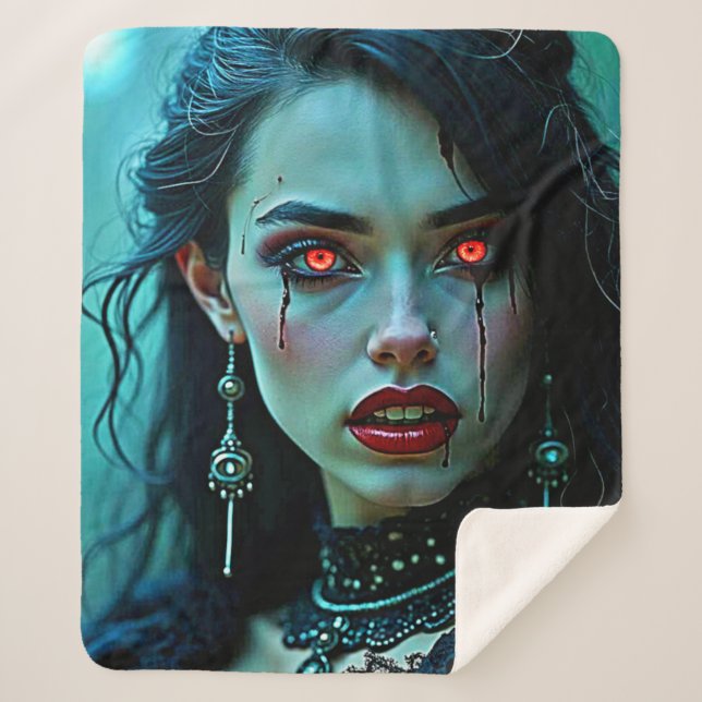Vampire Queen: Dark Allure Art Sherpa Blanket (Front)