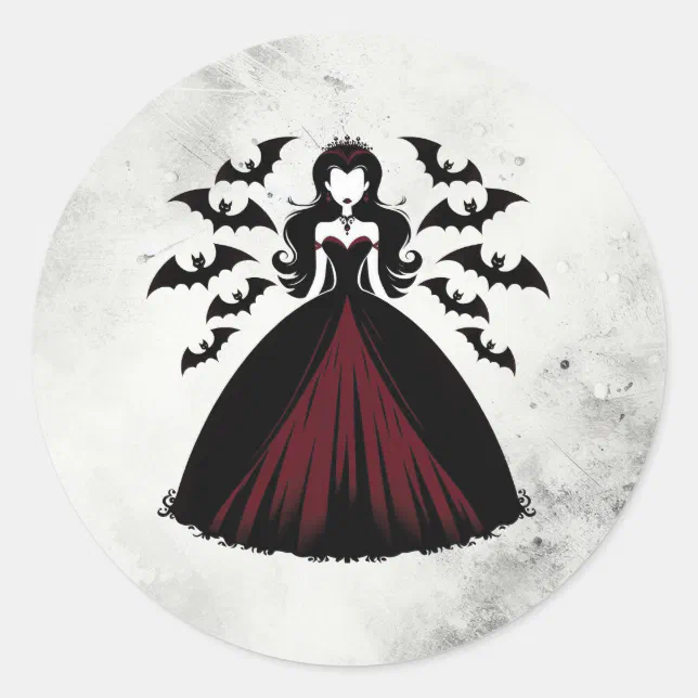 Vampire Queen Halloween Party Classic Round Sticker | Zazzle