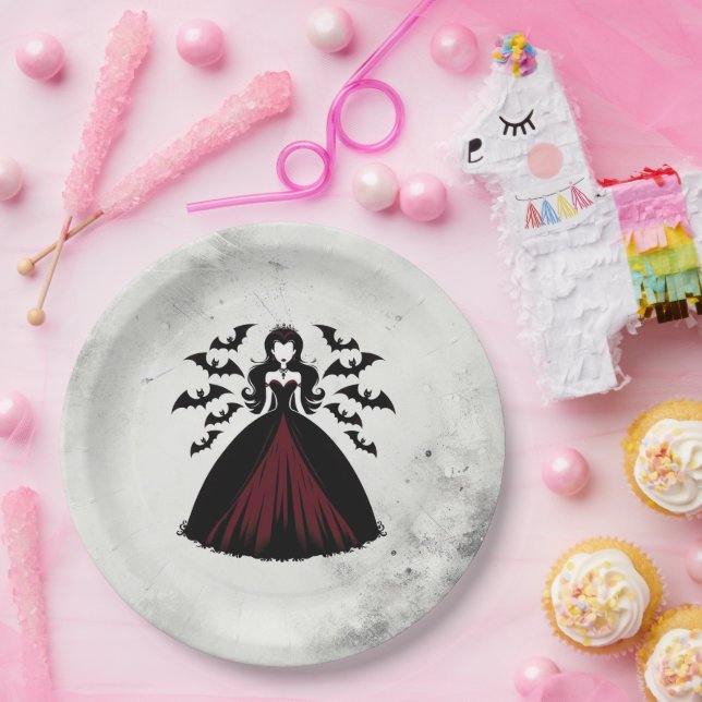 Vampire Queen Halloween Party Paper Plates (Party)