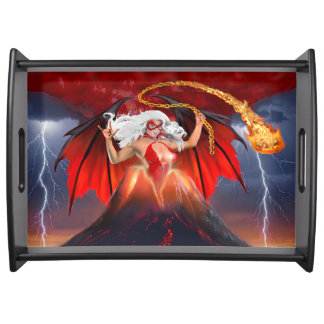 Vampire Rebel Girl: Volcano Escape Serving Tray