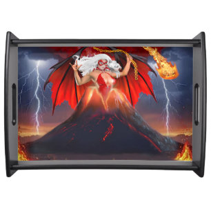 Vampire Rebel Girl: Volcano Escape Serving Tray
