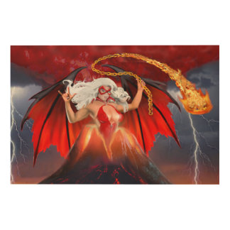 Vampire Rebel: The Volcanic Escape Wood Wall Art