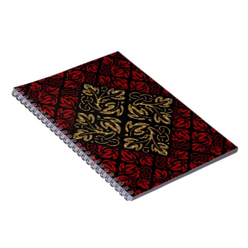 Vampire Red and Gold Damask Gothic Art Notebook