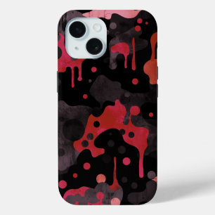 Vampire Red Camo Pattern Scary Creepy Horror iPhone 15 Case