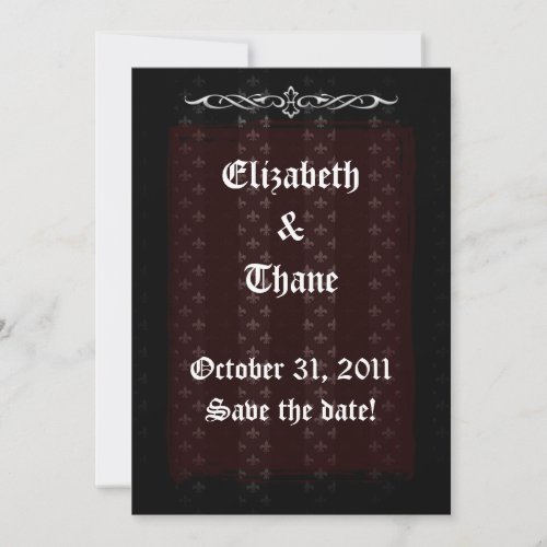 Vampire Red Goth Wedding  Save The Date