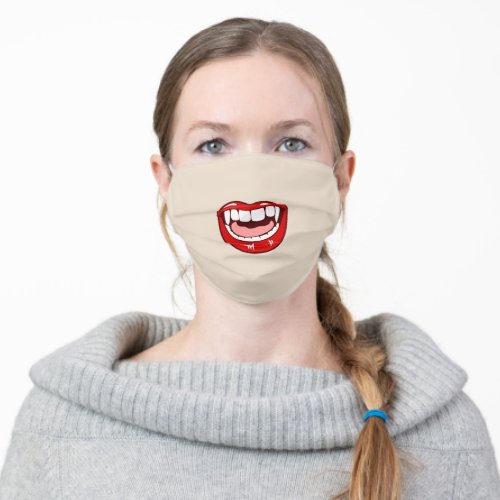 Vampire Red Lips Mouth Lipstick For her Adult Cloth Face Mask