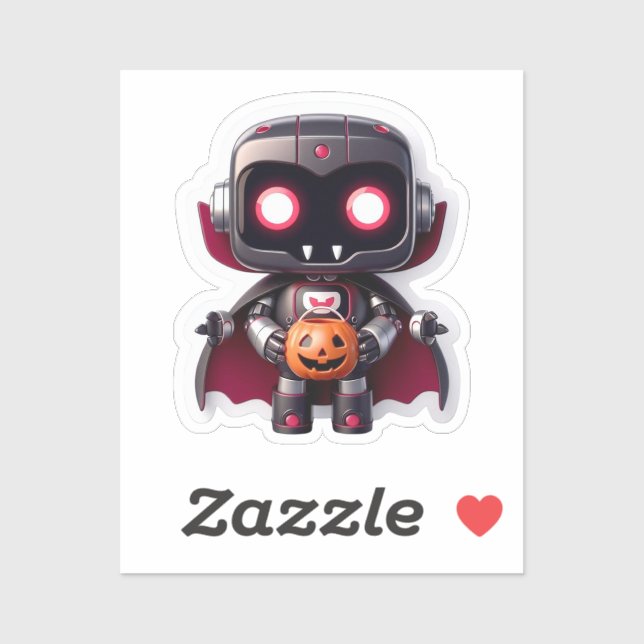 Vampire Robot Halloween Vinyl Sticker Spooky & Cut (Sheet)