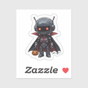 Vampire Robot Vinyl Sticker Cute Halloween Sci-Fi