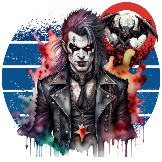 Vampire Rocker T-Shirt (Embrace the Night, Embrace Eternity.)