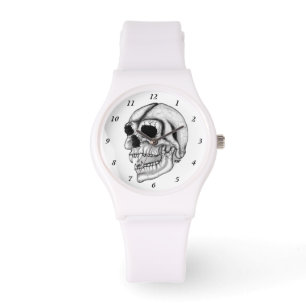 Vampire Skull black and white Design Watch