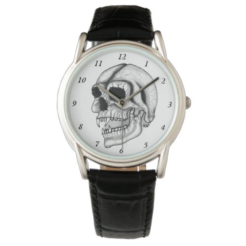 Vampire Skull black and white Design Watch