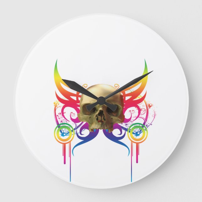 Vampire Skull Large Clock (Front)