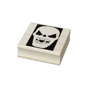 Vampire skull silhouette art stamp