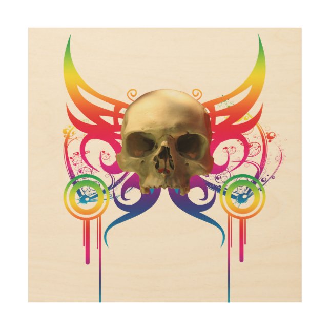 Vampire Skull Wood Wall Art (Front)