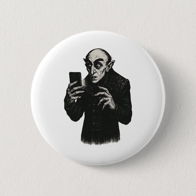 Vampire Smartphone Nosferatu Selfie Count Orlok Ha Button (Front)