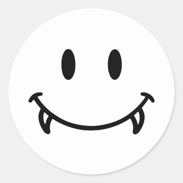 Vampire Smile Classic Round Sticker (Front)