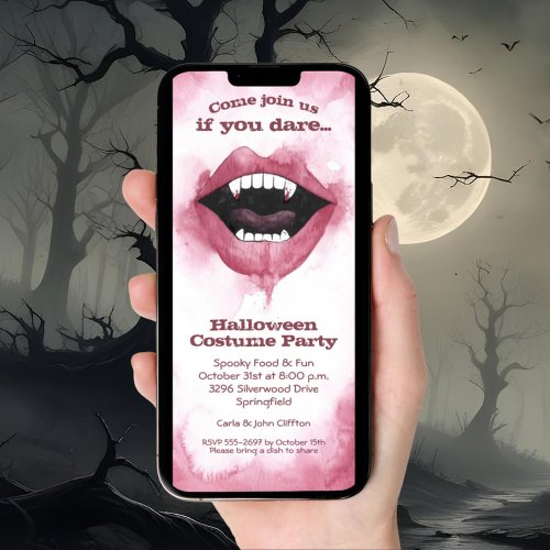 Vampire Smile Halloween Invitation