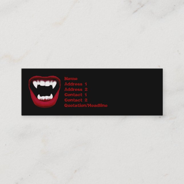 Vampire Smile Skinny Business Card (Front)