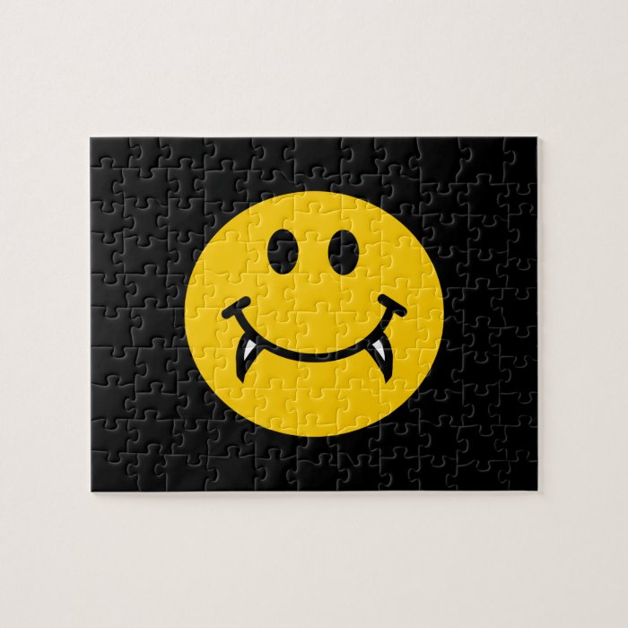 Vampire smiley face with fangs puzzle