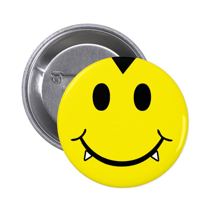 Vampire Smiley Pinback Buttons