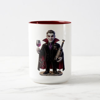 Vampire Sommelier Cabernet Vampirius Funny Hallowe Two-Tone Coffee Mug