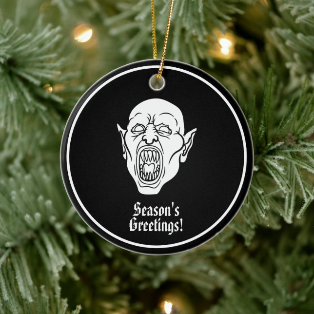 Vampire Spooky Dracula Ceramic Ornament (Tree)
