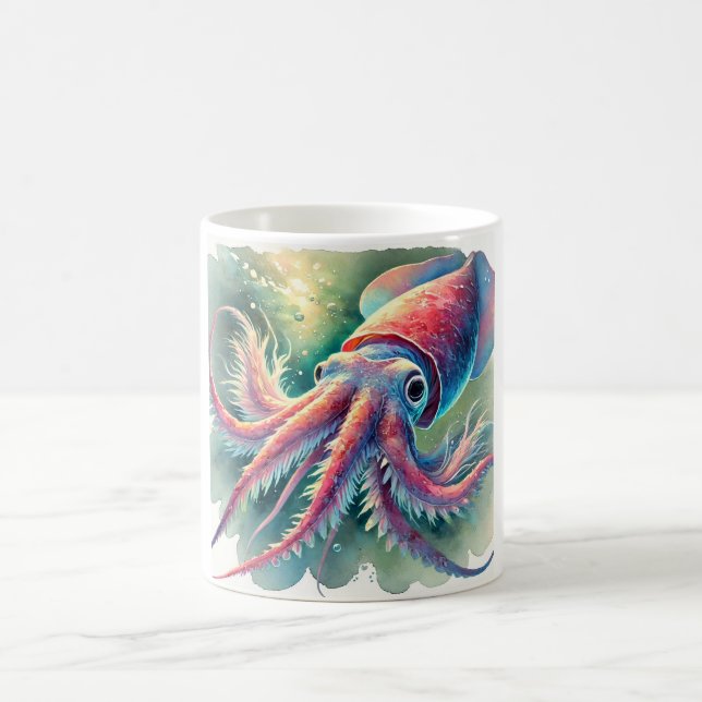 vampire squid 171024AREF124 - Watercolor Coffee Mug (Center)