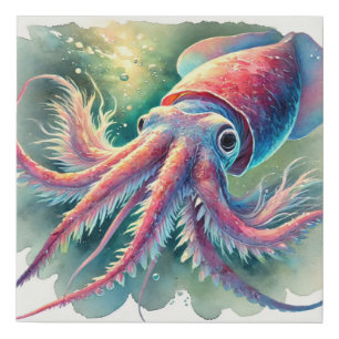 vampire squid 171024AREF124 - Watercolor Faux Canvas Print