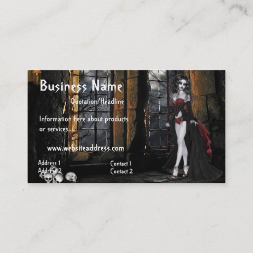 Customizable Vampire Standing in the Window Light Business Card
