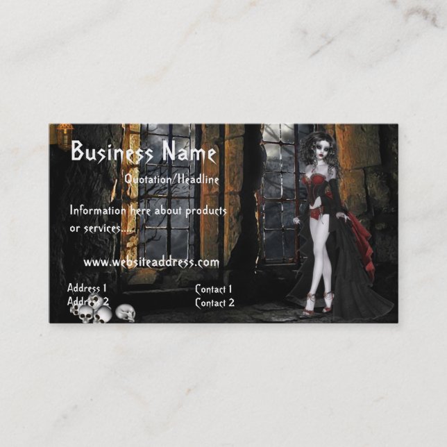 Vampire Standing in the Window Light Business Card (Front)