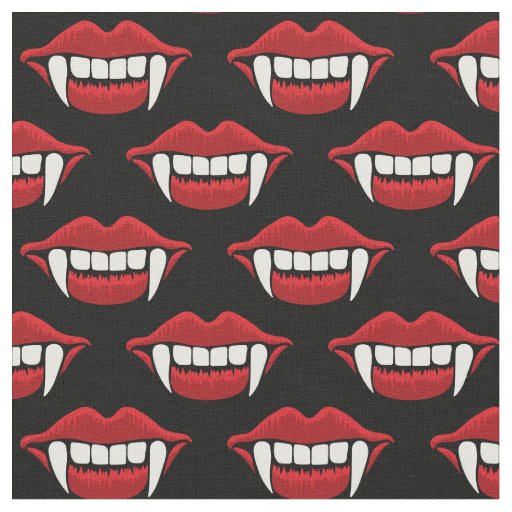 Vampire Teeth Funny Halloween Fabric