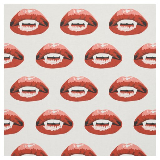 Vampire Teeth Red Lips Mouth Fabric